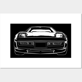 White C4 Corvette Sketch Art Posters and Art